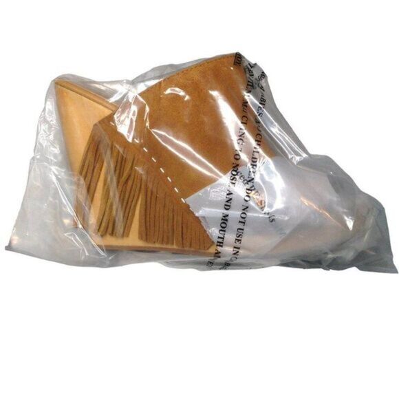 Dolce Vita Camel Cai Fringe Suede Leather Slide Wedge Platform Sandals 8… - Picture 2 of 4